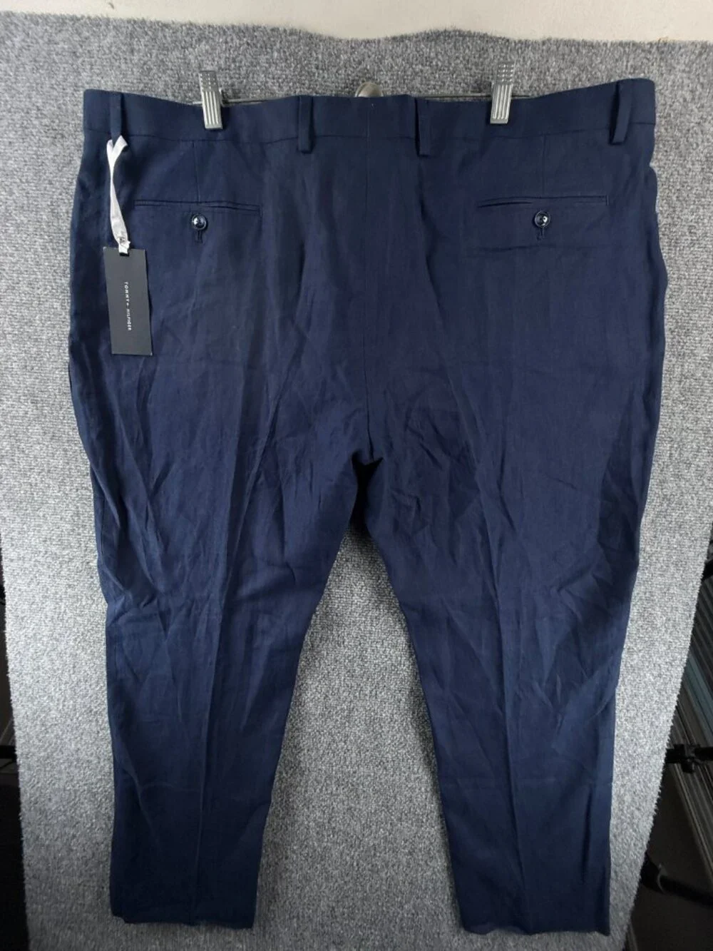 NWT Tommy Hilfiger Navy Blue All Linen Pants Men 44x30 Pockets Business Casual